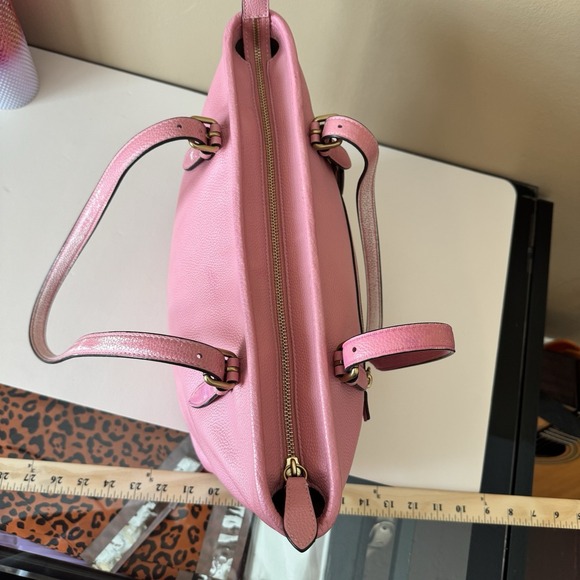 Coach Bubblegum Pink Pebbled Leather Taylor Shoulder Tote Bag Purse CC395 Cute - Picture 10 of 12